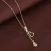 Exquisite Colar da Sorte Auspicioso Pequeno para Mulheres, Corrente Clavicular de Cabacinha Oca, Elegante e Luxuoso, Exclusivamente para Fornecimento Transfronteiriço