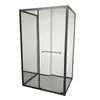 Puerta plegable de hotel personalizada para sala de ducha, puerta corredera interior para sala de ducha en forma de L, puerta de baño de cristal con marco completo