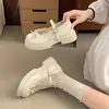 Zapatos Mary Jane retro únicos para combinar con faldas, nuevo estilo verano 2026, punta redonda linda, hebilla de una tira, zapatos de cordones bajos de un solo color