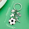Amazon Más Vendido Llavero Personalizado Creativo Aleación Balón Deportivo Colgante Llavero de Fútbol Mini Estrella