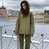9633#2020 Amazon Europa y América Primavera y Otoño Nueva Moda Bolsillo Grande Color Sólido Uso Casual Conjunto de Dos Piezas