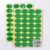 Etiquetas adhesivas ROHS papel de etiqueta ambiental 20*30mm ovaladas adhesivas etiquetas verdes 480 pegatinas