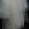 Velo de Novia Super Hada, Velo Esponjoso de Doble Capa, Velo de Perlas, Velo para Sesión de Fotos de Boda y Fiesta de Comercio Exterior