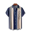 Estación Independiente Moda Masculina Transfronteriza Camisa Hawaiana de Manga Corta de Moda Camisa con Impresión Digital 3D Transfronteriza