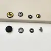 Conjunto de Botões de Pressão Planos de Cobre com Três Botões de Pressão Metálicos para Acessórios de Roupa, Botões Redondos Estilo Chanel em Estoque