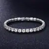 Pulseira Tennis Super Brilhante com Diamantes Completos Pulseira de Cristal Branco Pulseira de Diamante de Luxo Leve Feminina Presente de Aniversário Transfronteiriça Europeia e Americana