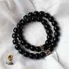 Pulsera de Bodhi de Doble Círculo de Jade Negro de los Doce Signos del Zodíaco Tendencia en TikTok, Amuletos Protectores de los Ocho Guardianes, Año del Caballo, Accesorios de Pulsera de Hilo Coleccionables para Hombres y Mujeres