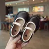 Zapatos de Princesa para Niñas Suela Blanda Zapatos Negros Individuales Infantiles 2025 Primavera Nuevos Estilo Británico Zapatos de Cuero Mary Jane para Bebé
