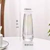 Jarrón de cristal delgado electrochapado de lujo ligero nórdico, de diámetro pequeño, transparente, para flores hidropónicas, arreglo floral, decoración de sala de estar y oficina