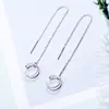 Brincos de Clipe de Osso da Orelha de Linha Dupla Casuais Fio de Orelha Brincos Geométricos Longos Femininos Super Fada Elegante Corrente de Orelha Um Dois Usos Brincos Versáteis