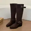 Botas Altas de Tacón Grueso Puntiagudas Estilo Retro Francés Adelgazantes para Mujer 2026 Otoño/Invierno Nuevas Botas Altas de Moda Versátiles