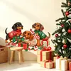 Adesivo de Parede Autoadesivo Dachshund de Natal Removível para Quarto Decalque Decorativo de Atmosfera Festiva
