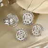 Joyería Perla de Imitación Set Collar Anillo Pendientes Moda de Alta Gama Europea y Americana para Mujer Venta al por Mayor Retro Lujo Ligero