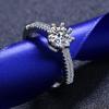 Anillo de compromiso de boda para mujer con moissanita de imitación de diamante de 1 quilate con diseño de Reina de Hielo y Nieve con flor, en plata de ley S925, con certificado