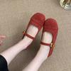 Sapatos Femininos Retro Franceses de Boca Rasa 2025 Primavera e Outono Novos Sapatos de Festa Estilo Fada Gentil Sapatos Planos Macios Mary Jane