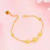 Pulseira Borboleta Imitação Ouro 24K de Luxo Leve, Estilo Coreano, Doce e na Moda para Meninas, Popular em Transmissões Ao Vivo, Banhada a Ouro, Atacado, Dropshipping Disponível