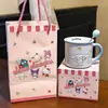 Taza de cerámica de dibujos animados Sanrio para uso doméstico, taza de leche linda y creativa para niños, taza abierta para estudiantes