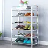Zapatero de acero inoxidable, multicapa, simple, para entrada del hogar, dormitorio estudiantil, apartamento de alquiler, almacenamiento económico