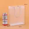 Bolsa de Mão de PVC Transparente Bolsa de Doces de Casamento Sacola de Plástico PP para Lembrancinha Bolsa de Presente Fosca Promoção Publicitária