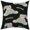 Funda de Almohada de Oso de Dibujos Animados Nueva Temu Transfronteriza Animal de Dibujos Animados Lino Cojín Lumbar Etiqueta Jit Dropshipping