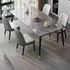 Mesa de Roca de Encimera Lujo Ligero Moderno Simple Hogareña Mesa de los Ocho Inmortales Mesa Simple para Sala de Estar Mesa de Comedor Rectangular Juego de Mesa y Sillas para Comedor