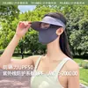 Traje de protección solar de verano para mujer, protección anti-ultravioleta integrada en el cuello, moda para montar, máscara de sombreado de seda helada, sombrero para la cara Gini