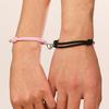 Presente de Pulseira de Casal para o Dia dos Namorados Corda de Mão Tecida à Mão Pulseira Magnética de Amor para Homens e Mulheres Amizade Corda Vermelha Transfronteiriça
