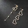 Brincos Delicados e Requintados, Brincos de Coração, Brincos Assimétricos Brilhantes, Brincos, Acessórios de Rua para Mulheres E574