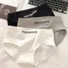 Pantaletas de algodón puro para mujer, estudiante coreana, cómodas, de algodón puro, de cintura media, con letras, transpirables, bragas para mujer, outlet de fábrica