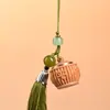 Palo de rosa amarillo africano tallado hueco calabaza sachet jarrón colgante difusor adorno llavero colgante