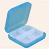 Pastillero Especial Transfronterizo de Cuatro Compartimentos con Tapa de Plástico Escarchado Cuadrado Portátil para Equipaje de Mano Caja de Almacenamiento de Pastillas