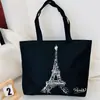 Bolso de Hombro Nuevo Estampado, Bolso de Lona para Mujer de Mano, Bolso Tote Estilo Coreano de Gran Capacidad, Bolso Artístico para Estudiante