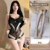 Lencería Seductora, Uniforme de Sirvienta Sexy, Body de Encaje con Abertura en la Entrepierna, Divertido y Juguetón, Estilo Deseo Prohibido