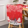 Novas decorações de Natal transfronteiriças estilo europeu e americano desenho animado vermelho cinza capa de mesa e cadeira Impressão Criativa Capa de cadeira de Natal