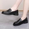 Zapatos Retro de Cuña Casuales Slip-On Loafers Primavera 2024 Nuevo Estilo Británico Zapatos Pequeños de Cuero Zapatos de Moda para Mujer