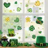 Brup Pegatinas Decorativas de Trébol de Cuatro Hojas Irlandés Amor Tienda Escaparate Decoración de Fiesta Pegatinas Estáticas Br-Jd4862C