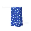 Saco de papel Kraft plano colorido com doces de bolinhas para embalagem de doces, lanches de panificação, presentes para crianças, saco de armazenamento