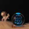 Luminária de Noite Bola de Cristal Brilhante, Lâmpada Colorida de Céu Estrelado, Galáxia, Lua, Sistema Solar, Enfeite de Madeira, Presente de Dia dos Namorados para Amigos