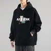 Sudadera con capucha para hombre, chaqueta gruesa casual holgada, nueva tendencia otoño 2025 marca impresa top de manga larga para pareja