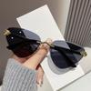 Gafas de sol de moda con forma de ojo de gato y diseño oceánico, nuevas gafas de sol con ribete metálico, gafas triangulares con diseño de guepardo para pasarela transfronteriza.
