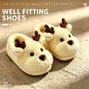 Pantuflas de Algodón para Niños Little Deer con Talón Invierno Unisex Antideslizantes de Interior para el Hogar Felpa de Dibujos Animados Cálidas Zapatos de Algodón para Bebé