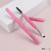 Cepillo para cejas de doble punta más vendido transfronterizo con tapa, que presenta un diseño en espiral y angular para aplicar pestañas postizas, arreglar las cejas y crear un rizado de pestañas en forma de torre para maquillaje