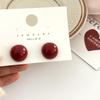 Pendientes de Plata de Ley 925 con Aguja Estilo Retro Otoño e Invierno un Quilate Grano Rojo Pendientes de Nicho Elegantes de Gama Alta Pendientes de Año Nuevo
