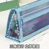 Estojo de Lápis Malha Transparente Estudante Exame Bolsa de Papelaria Estojo de Lápis Infantil Dupla Camada Tridimensional Grande Capacidade Estojo de Lápis para Meninos e Meninas
