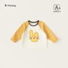 Bang Seleccionado Nuevo Top para Bebé y Niño Pequeño Color de Contraste Manga Larga Estampado de Dibujos Animados Ropa para Niños y Niños Pequeños Camiseta de Cuello Redondo