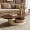 Mesa de Centro de Madera Maciza Estilo Medieval Estilo Wabi-Sabi Moderna Simple Sala de Estar para el Hogar Apartamento Pequeño Diseñador Mesa de Té de Alta Gama