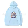 Moletom com Capuz Estampado de Anime Ri Man e Chihiro, Cor Sólida Simples Distintivo Street Hayao Miyazaki, Suéter Casual Esportivo