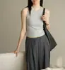 Chaleco de ombligo con rosca para Primavera y Verano Ropa exterior para mujer Ajustado Adelgazante Estilo coreano Camiseta base de tirantes Top sin mangas