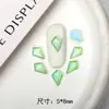 Broca para Uñas Plana de Forma Especial Luz Aurora Verde Flash Decoración Destello Armadura Nueva Joyería Pedrería Súper Destello Popular en Internet TikTok Color Diamante