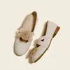 Zapatos Mary Jane Franceses de Flor de Camelia para Mujer Nuevos Zapatos de Ballet Slip-On con Falda Estilo Pequeño Fragante Zapatos de Talla Pequeña